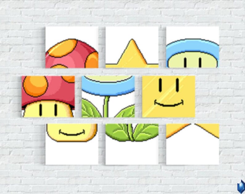 Super Mario Bros 3 Slot Machine Set Canvas Painting Wall Art Prints