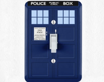 Tardis Dr. Who Light Switch Cover Plate Duplex Outlet Time Lord Phonebooth 2022