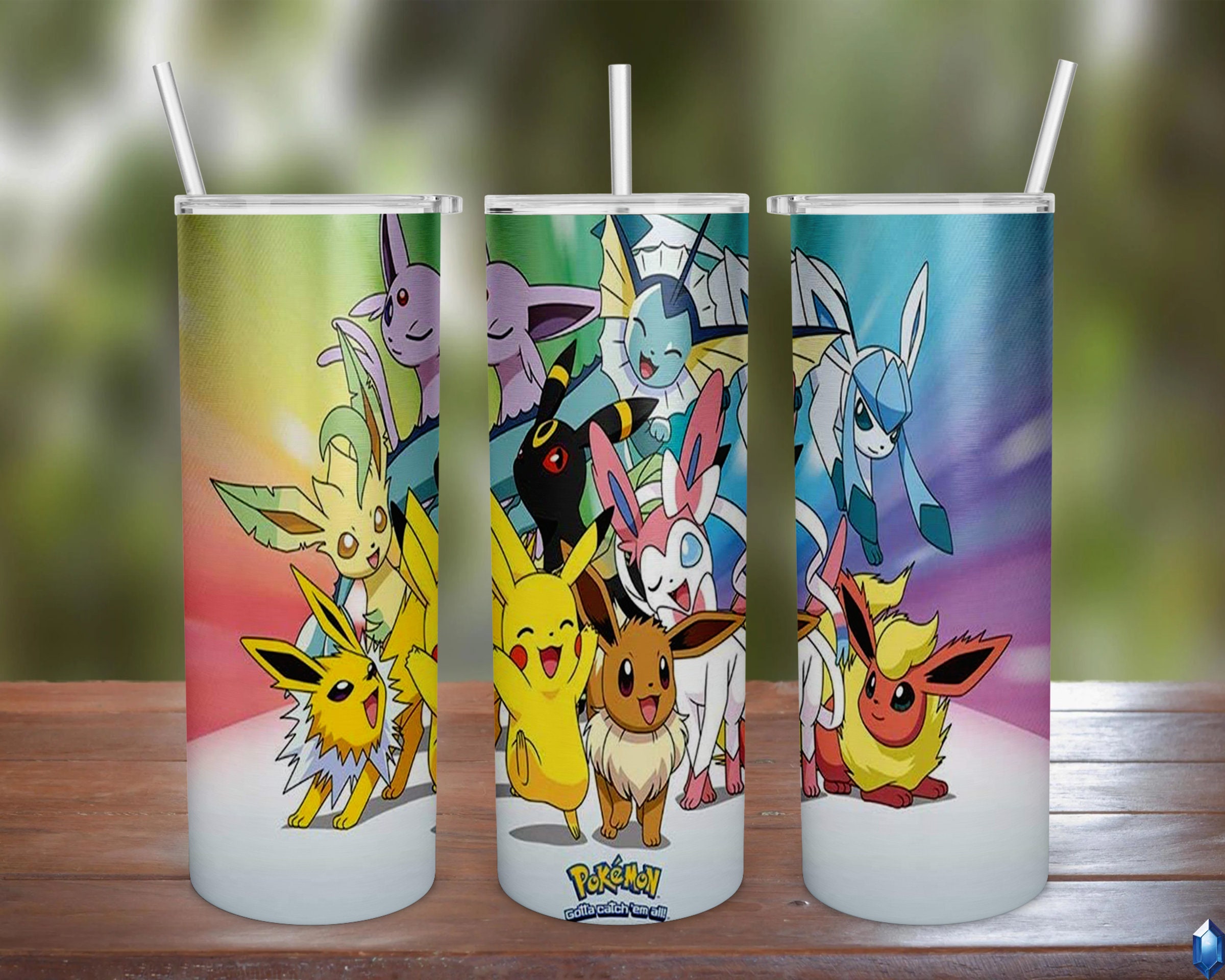 Eeveelutions 20oz 30oz Stainless Steel Tumbler w/ Straw & Lid 2022