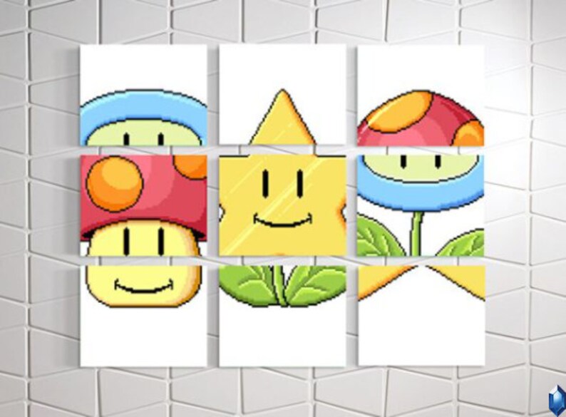 Super Mario Bros 3 Slot Machine Set Canvas Painting Wall Art Prints