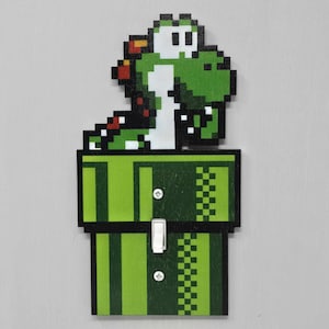 Yoshi Pipe Light Switch Cover SMB1 Luigi Video Games Kids SNES Retro NES Home Decor Gift Bedroom Outlet New