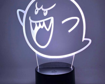 Boo LED Light Lamp Acrylic SMB1 Mario Bowser Ghost Castle SMW Night Light 3D Light Up New
