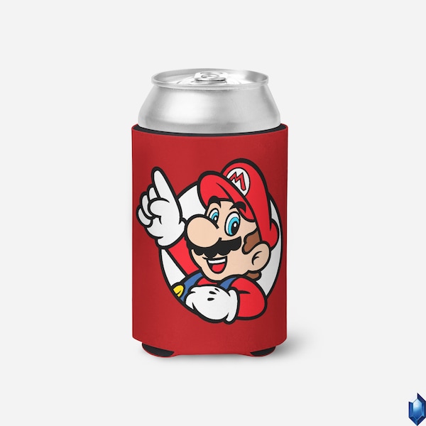 Mario Waving Cooler Cozie Gift Beer Can Colors Video Game Switch 2022