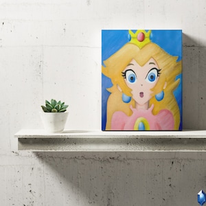 Peach&#39;s Portrait Canvas Painting Wall Art Prints Decor Gifts Super Mario 64 2022