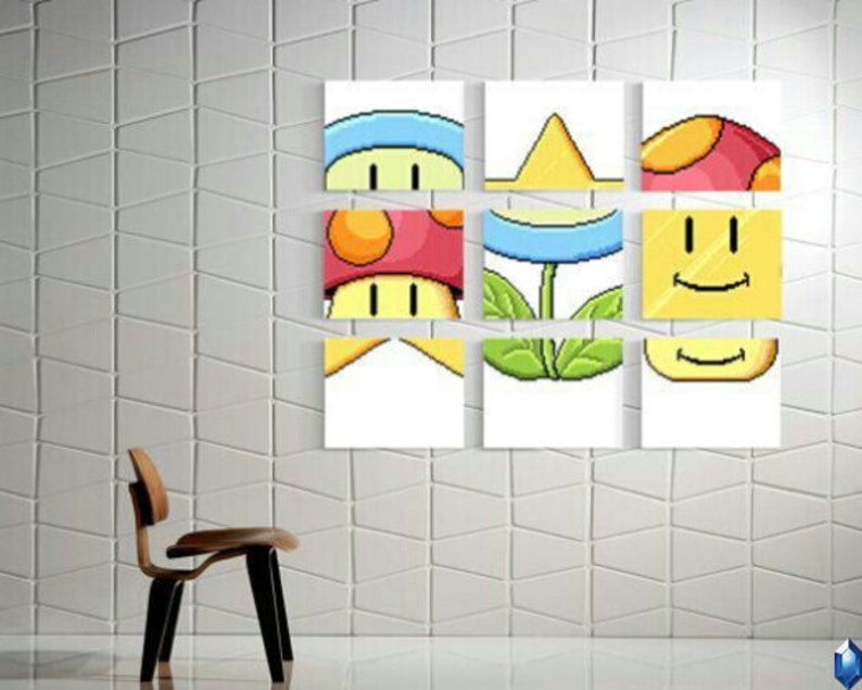 Super Mario Bros 3 Slot Machine Set Canvas Painting Wall Art Prints