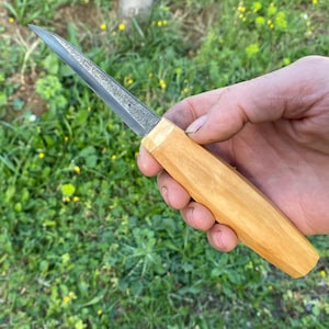 Sloyd Knife 80mm Straight Blade, Wood Carving Knife, Spoon Carving Knife, Puukko Knife, Kuksa Knife, Carving Tool