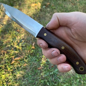 Bushcraft Knife with Leather Sheath, Hunting Knife, Camping Knife, Tactical Knife, Full Tang Knife, Survival Knife, Handcraft Knife