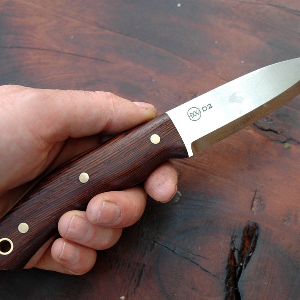 Bushcraft Knife with Leather Sheath, Hunting Knife, Camping Knife, Tactical Knife, Full Tang Knife, Survival Knife, Handcraft Knife
