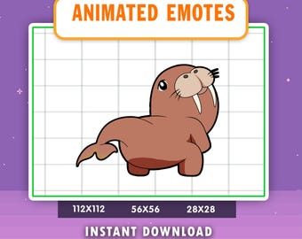 Animated Twerking Walrus Emote: Twitch, Discord, YouTube (Digital File)