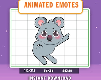 Animated Koala Dance Emote: Twitch, Discord, YouTube (Digital File)