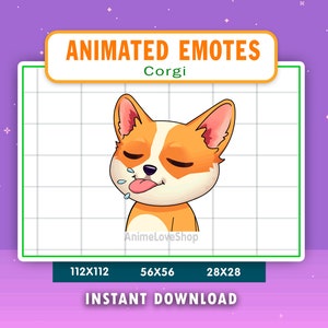 ANIMATED Corgi Dog BLBL/ Mlem Emote For Twitch, Discord, Youtube, Animated BLBL Dog Corgi Alert, Funny Corgi Tongue Gif