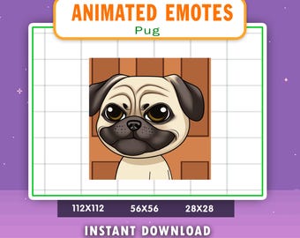 ANIMATED Pug Leave Emote For Twitch, Discord, Youtube, Animated Leave Pug Emote, Funny Pug Leaving Gif