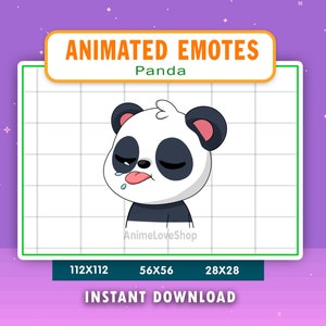 ANIMATED Panda BLBL/ Mlem Emote For Twitch, Discord, Youtube, Animated BLBL Panda Alert, Funny Panda Tongue Gif