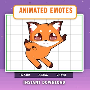 Animerad Fox Dance-emote: Twitch, Discord, YouTube (digital fil)