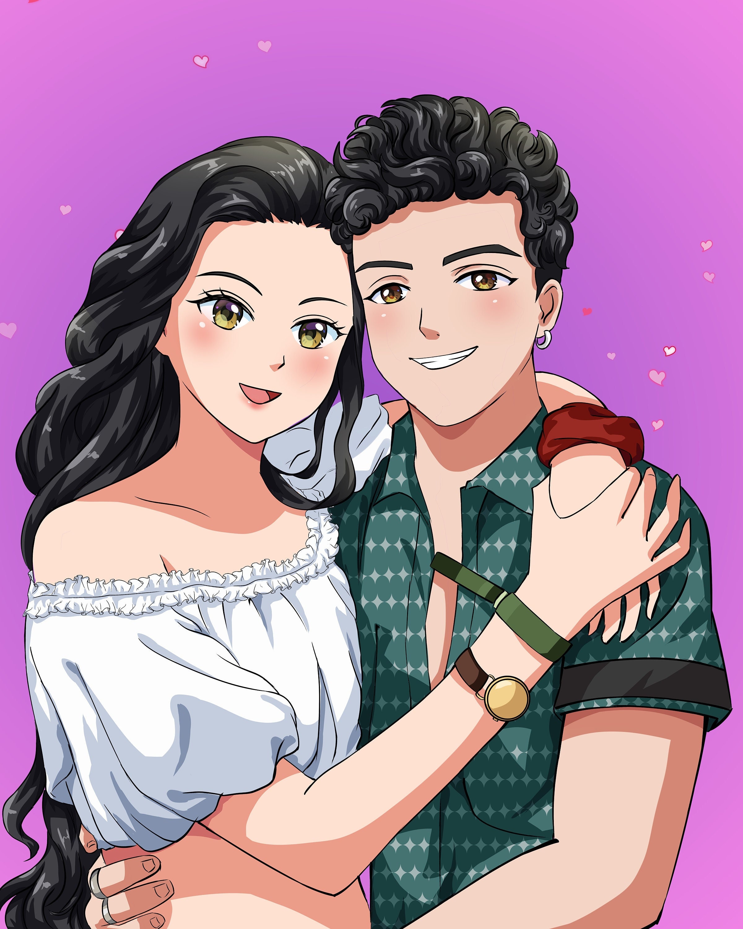 Custom Couple Anime Portrait, Cute Couple Drawing, Anime Style Portrait  Commission Art, Birthday Gift, Christmas Gift - Etsy Israel, image size:2400x3000