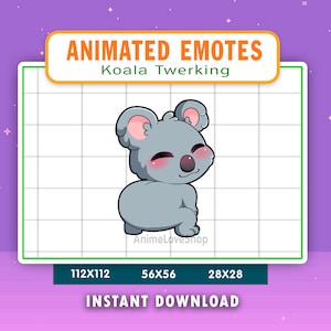 ANIMATED Koala Twerking Emote For Twitch, Discord, Youtube, Animated Twerk Koala Alert, Funny Koala Gif