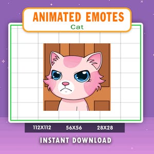 ANIMATED Pink Cat Leave Emote For Twitch, Discord, Youtube, Animated Leave Cat Emote, Funny Cat Leave Gif