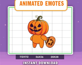 Animated Pumpkin Trick Or Treat Emote for Twitch, Discord, YouTube (Digital Download)