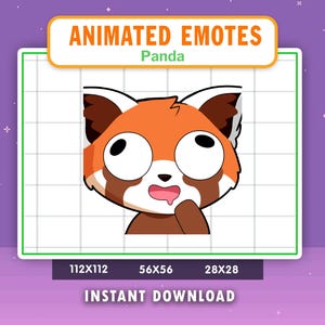 Emote Animata Panda Rosso Stupido per Twitch, Discord, Youtube, Emote Animata Panda Rosso Stupido, Gif Divertente Panda Rosso Stupido