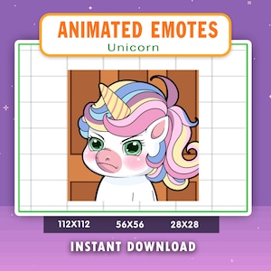 ANIMATED Unicorn Leave Emote For Twitch, Discord, Youtube, Animated Leave Unicorn Emote, Funny Unicorn Leave Gif