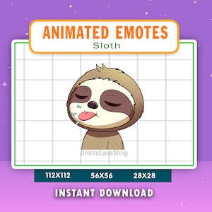 ANIMATED Sloth BLBL/ Mlem Emote For Twitch, Discord, Youtube, Animated BLBL Sloth Alert, Funny Sloth Tongue Gif