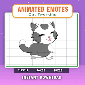 ANIMATED Cat Twerking Emote For Twitch, Discord, Youtube, Animated Twerk Cat Emote, Funny Cat Gif