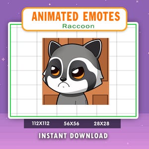 ANIMATED Raccoon Leave Emote For Twitch, Discord, Youtube, Animated Leave Raccoon Emote, Funny Raccoon Leaving Gif
