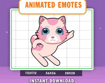 Animated Pink Cat Disco Dance Emote: Twitch, Discord, YouTube (Digital File)