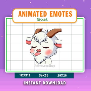 ANIMATED Goat BLBL/ Mlem Emote For Twitch, Discord, Youtube, Animated BLBL Goat Alert, Funny Goat Tongue Gif