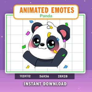 ANIMATED Panda Hype Emote For Twitch, Discord, Youtube, Animated Hype Panda Alert, Livestream emote, Funny Panda Gif
