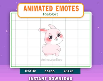 Gesto ANIMADO de Twerking de Conejito para Twitch, Discord, Youtube, Gesto animado de Twerk Rabbit, Gif divertido de Conejito