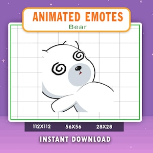 ANIMATED Polar Bear Emote For Twitch, Discord, Youtube, Rip Emote, Livestream Emote, Animated White Bear Emote