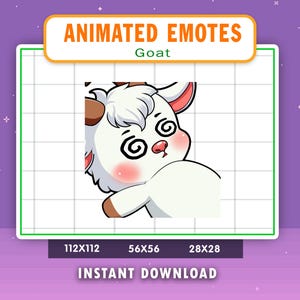 ANIMATED Goat Emote For Twitch, Discord, Youtube, Rip Emote, Livestream Emote, Animated Emote