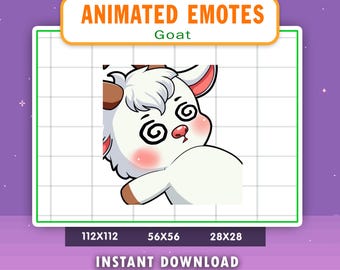 ANIMATED Goat Emote For Twitch, Discord, Youtube, Rip Emote, Livestream Emote, Animated Emote