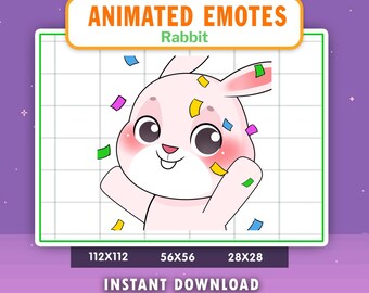 ANIMATED Bunny/Rabbit Hype Emote For Twitch, Discord, Youtube, Animated Hype Bunny Alert, Livestream emote, Funny Bunny Gif