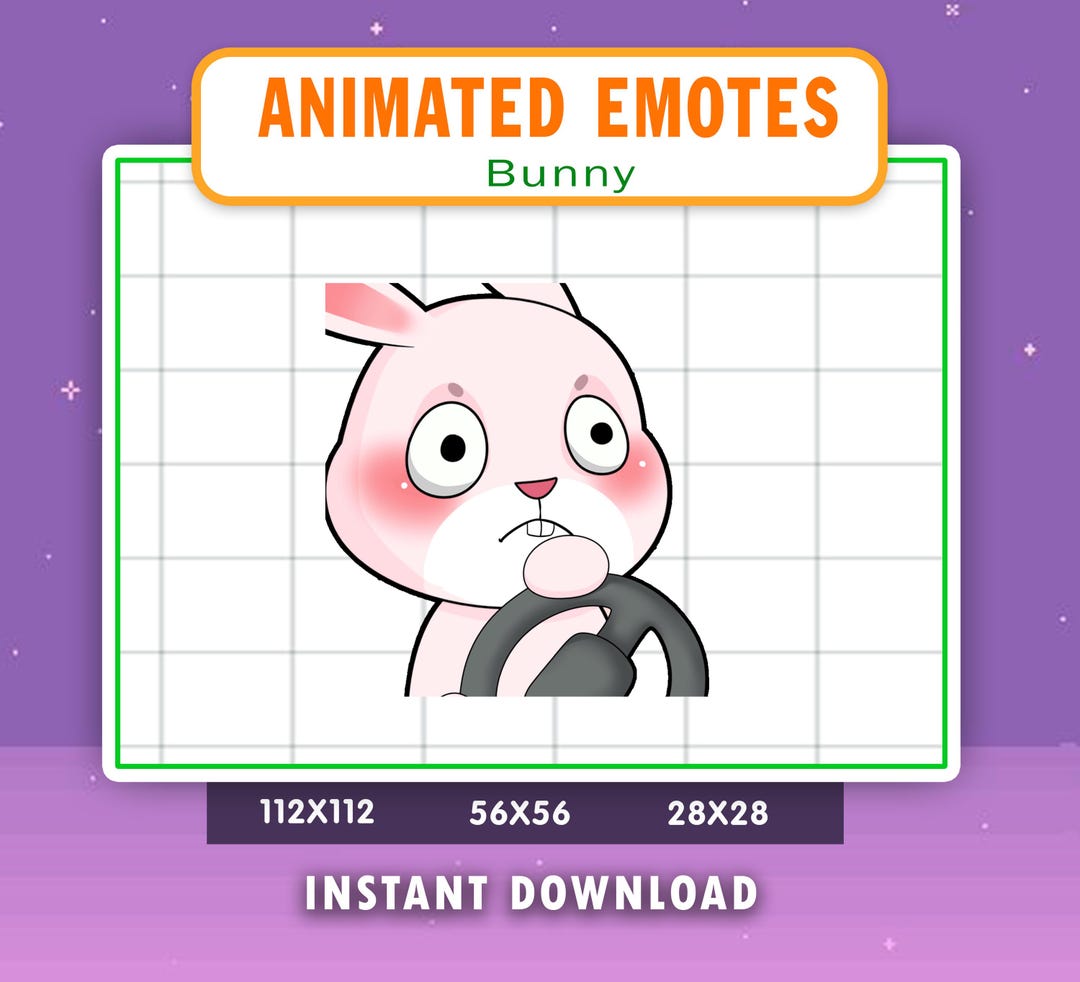 ANIMATED Rabbit Emote for Twitch, Discord, Youtube, Drive Emote ...