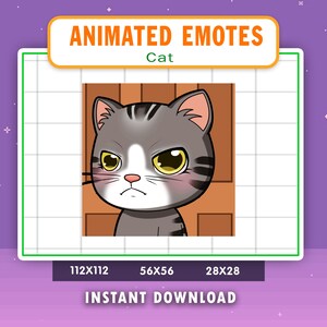 ANIMATED Tabby Cat Leave Emote For Twitch, Discord, Youtube, Animated Leave Cat Emote, Funny Cat Leaving Gif