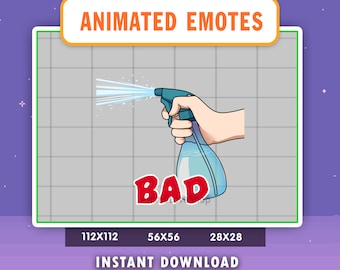 ANIMATED Bad Spray Bottle Emote For Twitch, Discord, Youtube, Animated Emote, Bad Spray Gif