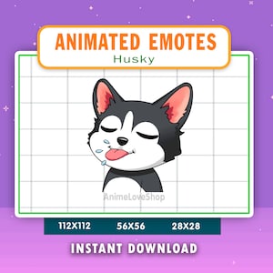 ANIMATED Husky Dog BLBL/ Mlem Emote For Twitch, Discord, Youtube, Animated BLBL Dog Husky Alert, Funny Husky Tongue Gif