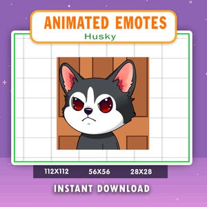 ANIMATED Husky Dog Leave Emote For Twitch, Discord, Youtube, Animated Leave Dog Emote, Funny Husky Leave Gif