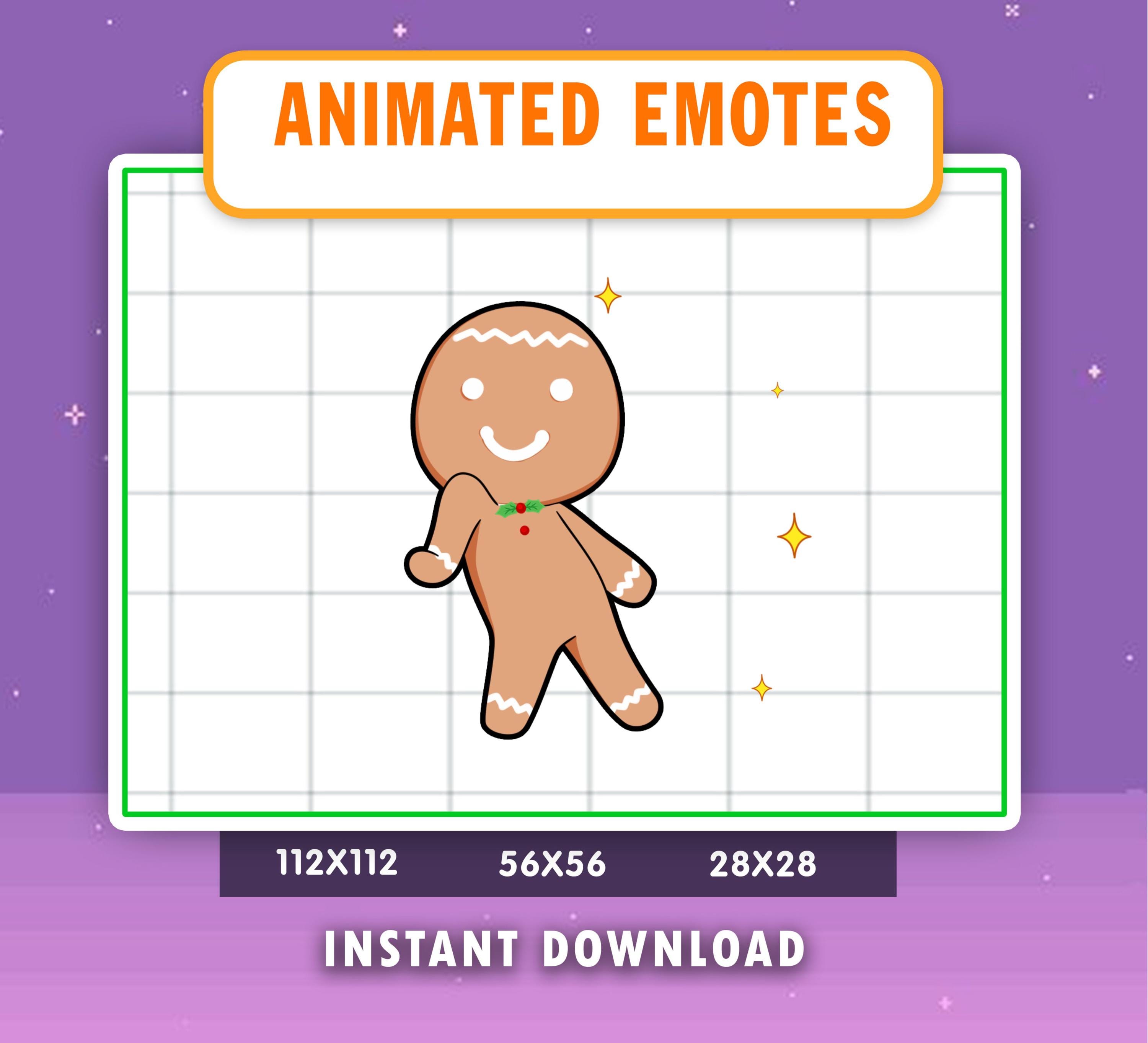 ANIMATED Gingerbread Emote for Twitch, Discord, Youtube - Gingerbread ...