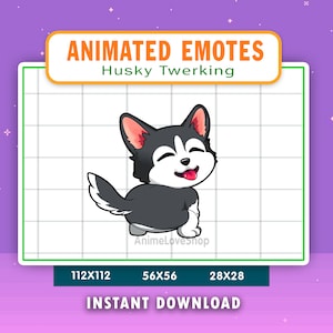 ANIMATED Husky Dog Twerking Emote For Twitch, Discord, Youtube, Animated Twerk Husky Dog Emote, Funny Husky Dog Gif