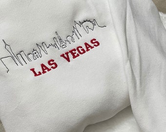 Las Vegas Embroidered Sweatshirt - Y2K Style - Custom City Crewneck Embroidered