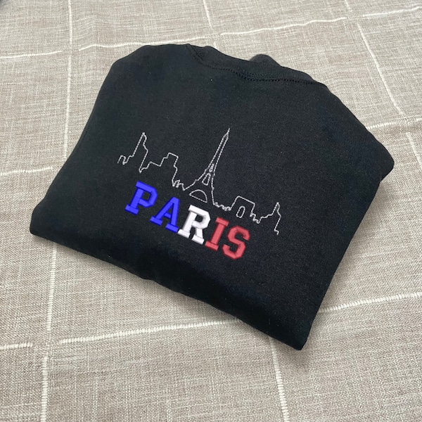 Paris Embroidered Sweatshirt - Y2K Style - St Louis Custom City Crewneck Embroidered