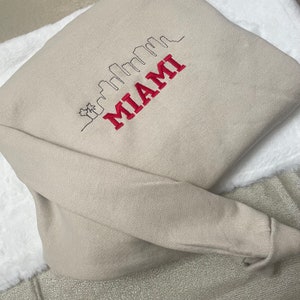 Miami Embroidered Sweatshirt - Y2K Style - Custom City Crewneck Embroidered