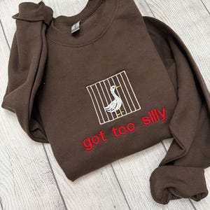 Silly Goose Embroidered Crewneck: Y2K Funny Sweatshirt image 13