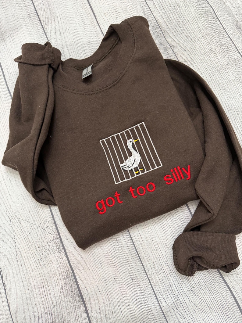 Silly Goose Embroidered Crewneck: Y2K Funny Sweatshirt image 13