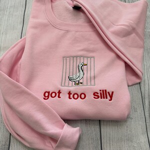 Silly Goose Embroidered Crewneck: Y2K Funny Sweatshirt image 8