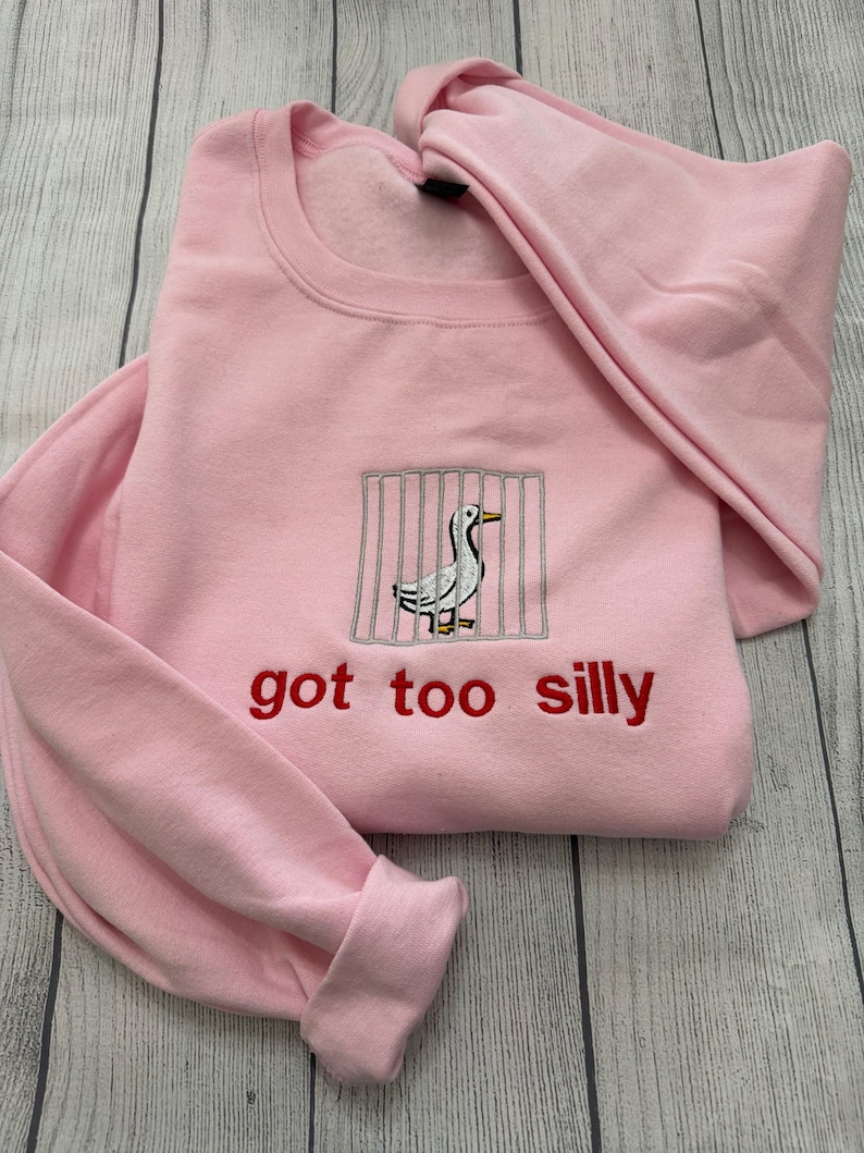 Silly Goose Embroidered Crewneck: Y2K Funny Sweatshirt image 8