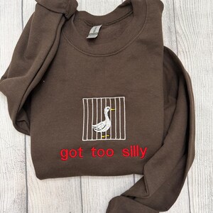 Silly Goose Embroidered Crewneck: Y2K Funny Sweatshirt image 17